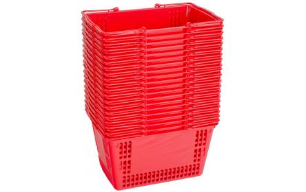 With 30 litre capacity & stable twin carry handles, this red plastic shopping basket is the perfect  shopping basket for any retail stores. Our retail shopping baskets come in a variety of colours & are fully customizable with your company logo.