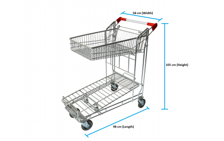 Check out this two tier hardware & liquor shopping trolleys which are capable of transporting small & large bulky items. It comes with 2 x fixed & 2 x swivel 125mm TPR castors. It features a foldable top basket with 45 litre capacity. Available now!