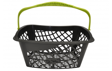 With 28 litre capacity & stylish lime green carry handle, this curved shopping basket is the perfect  shopping basket for any retail stores. Our shopping baskets come in a variety of handle colours & are fully customizable with your company logo.