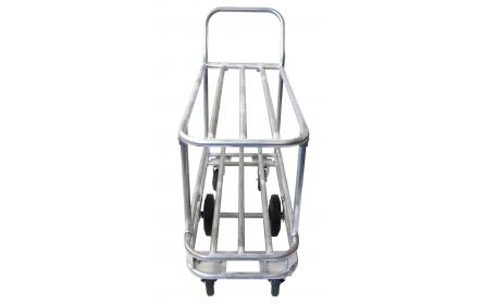 Our double deck gal tube stock trolley comes with 6 wheel configuration for manoeuvrability, 500kg heavy duty capacity & double deck size measuring 1000mm x 450mm. It's Ideal for transporting stock around retail stores, backroom & warehouses.