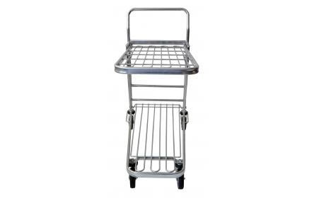 This two tier hardware & liquor shopping trolleys with foldable top shelf is capable of transporting small & large bulky items. It comes with 4 x fixed 125mm TPR castors, the ideal shopping trolley for hardware & retail stores. Enquire now!