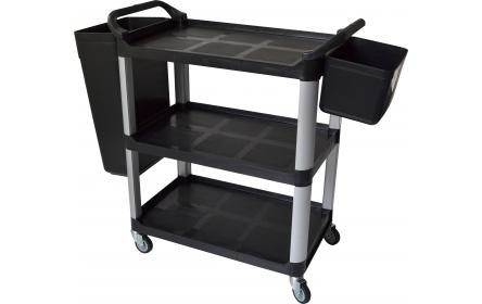 Our 3 tier hospitality trolley comes with plenty of room to store equipment, easy rubbish disposal & access to products. Perfect for food courts, restaurants, libraries, office, warehouse & personal use. Available now, ships Australia wide!