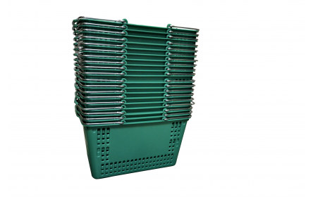 With 30 litre capacity & stable twin carry metal handles, this green shopping basket is the perfect  shopping basket for any retail stores. Our retail shopping baskets come in a variety of colours & are fully customizable with your company logo.