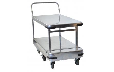 This large size double deck galvanised sheet stock trolley with 600kg capacity, 6 wheel configuration & single deck size of 1140mm x 565mm is the perfect backroom, storage and warehouse equipment. On sale now. Ships Australia wide!