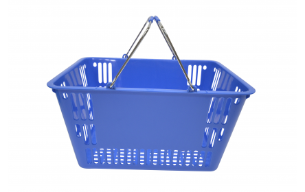Our 30 litre blue retail shopping basket is the perfect hand carry shopping basket for fruit shops, supermarkets & general retail stores. This retail shopping basket comes in a variety of colours & is fully customzable with your company logo.