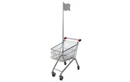 Our 26 litre kids shopping trolley is made for kids who loves grocery shopping with mum & dad! This childrens supermarket shopping trolley comes with customizable flag, 4x 75mm gray TPR castors & is sized perfectly for tiny shoppers. Enquire now!